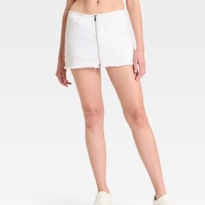 Women's Low-Rise Zip-Front Denim Mini Skort - Wild Fable NWT